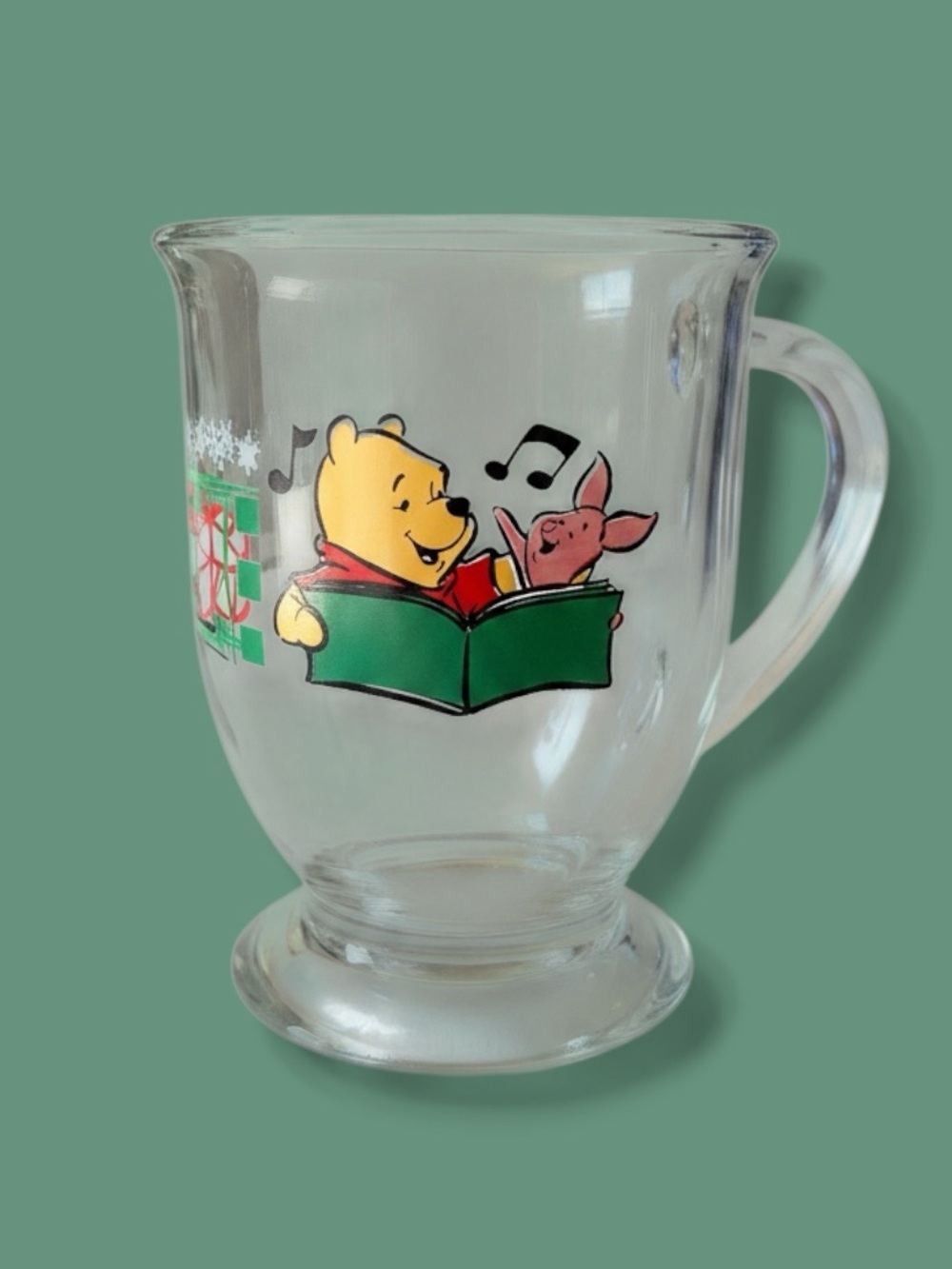 Vintage Anchor Hocking x Disney Winnie the Pooh Winter Glass Mug